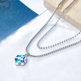 Mixed Color Rubik's Cube Accessory+Chain Double Chain Necklace