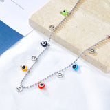 5 Circle Cross Accessories + 6 Mixed Color Eyeballs Necklace