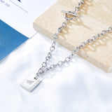 Rectangle With Airplane Pattern Accessory Necklace