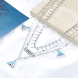 Blue Pyramid Accessories + Double 11 Accessory + Chain Triple Chain Necklace