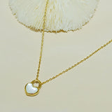 Fashion 18K Gold-plated Heart Shape With White Shell Accessories Necklace