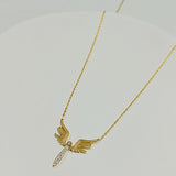 Stainless Steel Dragonfly Pattern With Diamond Accessory Necklace