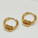 18K Gold-plated Stainless Steel With Four Small Circles Jewelry Earrings