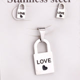 Couple Statement Jewelry Sets Lock Design Love Gifts For Friends Matching Sets Keys And Lock Necklace And Pendients