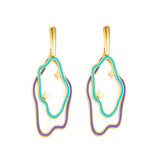 Boucles d'oreilles géométriques pour femmes, pendentifs en acier acrylique, Design de marque, bijoux d'été Boho pour vacances à la plage