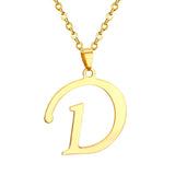 ASON Initial 26 Letters A-Z Gold Color Stainless Steel Modern Chain Choker Pendant Necklaces For Women Fashion Jewelry