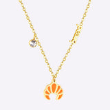 316L Stainless Steel Gold Bread Bus Vegetable Pendant Necklaces For Women With Free Chain Crystal Necklace collares