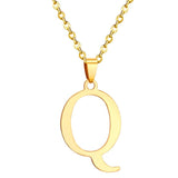 ASON Initial 26 Letters A-Z Gold Color Stainless Steel Modern Chain Choker Pendant Necklaces For Women Fashion Jewelry