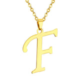 ASON Initial 26 Letters A-Z Gold Color Stainless Steel Modern Chain Choker Pendant Necklaces For Women Fashion Jewelry