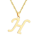 ASON Initial 26 Letters A-Z Gold Color Stainless Steel Modern Chain Choker Pendant Necklaces For Women Fashion Jewelry