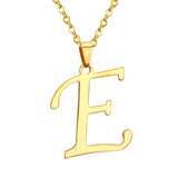 ASON Initial 26 Letters A-Z Gold Color Stainless Steel Modern Chain Choker Pendant Necklaces For Women Fashion Jewelry