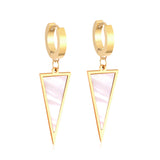 Hoop Earing Korean Style Traingle Shell Stainless Steel Drop Earrings Fashion Jewelry2020 Set For Women Brinco