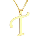 ASON Initial 26 Letters A-Z Gold Color Stainless Steel Modern Chain Choker Pendant Necklaces For Women Fashion Jewelry