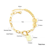 ASON – Bracelet à breloques avec visage souriant en acier inoxydable 316L, avec pendentif porte-bonheur, bijoux pour femmes 