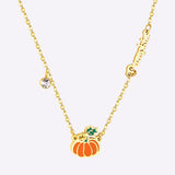 Collares con colgante de verduras y pan dorado de acero inoxidable 316L para mujer con cadena gratis, collar de cristal 