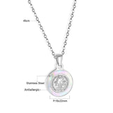 ASON Round Shell Jesus Fashion Pendant Necklaces Gold Color Stainless Steel Choker Jewelry for Women Anniversary Gift