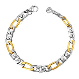 ASON 8mm Stainless Steel Chain Gold Color Cuban Link Bracelet Bangle for Men Women Party Gift Wholesale Fashion Jewelry