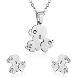 Moda lindo elefante cristal africano juegos de joyas para mujer cadena collar pendientes Dubai joyería parures bijoux 