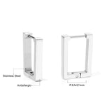 ASON Gold Color Square Rectangle Piercing Hoops Earrings Stainless Steel Geometric Earrings for Women Fashion Jewelry Gift