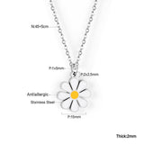 ASON Cute Flower Round Pendant Necklace Gold Color Stainless Steel Charm Choker Necklaces for Women Jewelry Accessories