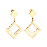 Brinco Jewelry Korean Square Triangle Drop Earring 2020 Set Stainless Steel Dangle Christmas Earrings Set For Women