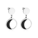 Coquille ronde lune Brincos bijoux coréen boucles d'oreilles ensembles en acier inoxydable boucles d'oreilles ensemble pour les femmes Kolczyki