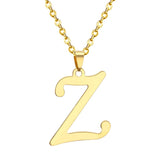 ASON Initial 26 Letters A-Z Gold Color Stainless Steel Modern Chain Choker Pendant Necklaces For Women Fashion Jewelry