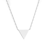 Fashion Gold Triangle Pendant Link Chain Choker Necklace Women  Jewelry Stainless Steel Babygirl Necklaces Set