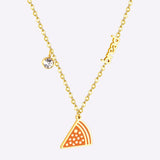 316L Stainless Steel Gold Bread Bus Vegetable Pendant Necklaces For Women With Free Chain Crystal Necklace collares