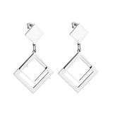 Brinco Jewelry Korean Square Triangle Drop Earring 2020 Set Stainless Steel Dangle Christmas Earrings Set For Women