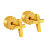 ASON Gold Color Cross Earring Fashion Jewelry for Women Men Stainless Steel Priecing Stud Earring Christmas Gift Party