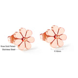 ASON mignon petite fleur forme Piercing boucles d'oreilles couleur or en acier inoxydable pour fille femmes mode bijoux accessoires 