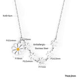 ASON Cute Flower Round Pendant Necklace Gold Color Stainless Steel Charm Choker Necklaces for Women Jewelry Accessories