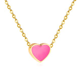 2022 Pink Heart Babygirl Choker Green Necklace Stainless Steel Chain Pendants Necklaces For Women Summer Jewelry