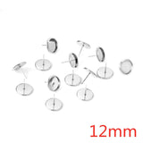 ASON 100 unids/lote pendiente blanco de acero inoxidable Base pendientes de cabujón accesorios de ajuste para suministros de joyería DIY