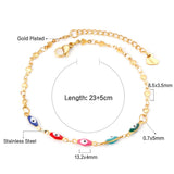 ASON – bracelet de cheville à breloques mauvais yeux, en acier inoxydable 316L, chaîne de pied de couleur or pour femmes, bijoux de plage, à la mode, cadeau