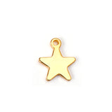 ASON 100 unids/lote dijes de estrellas 316L colgante de estrellas de acero inoxidable Color dorado y plateado con agujeros para suministros de joyería DIY