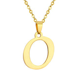 ASON Initial 26 Letters A-Z Gold Color Stainless Steel Modern Chain Choker Pendant Necklaces For Women Fashion Jewelry