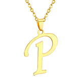 ASON Initial 26 Letters A-Z Gold Color Stainless Steel Modern Chain Choker Pendant Necklaces For Women Fashion Jewelry