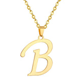 ASON Initial 26 Letters A-Z Gold Color Stainless Steel Modern Chain Choker Pendant Necklaces For Women Fashion Jewelry