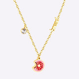 316L Stainless Steel Gold Bread Bus Vegetable Pendant Necklaces For Women With Free Chain Crystal Necklace collares