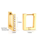 ASON pendientes de aro de perforación rectangulares cuadrados de Color dorado, pendientes geométricos de acero inoxidable para mujer, regalo de joyería de moda 