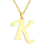 ASON Initial 26 Letters A-Z Gold Color Stainless Steel Modern Chain Choker Pendant Necklaces For Women Fashion Jewelry