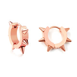 ASON Spikes Hip-hop Punk Hoops Earrings Gold Color Stainless Steel For Women Men Fashion Jewelry Accessorie Daily Wear Boho