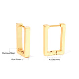 ASON pendientes de aro de perforación rectangulares cuadrados de Color dorado, pendientes geométricos de acero inoxidable para mujer, regalo de joyería de moda 