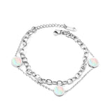 2022 Oficina señoras decoración corazón pulseras encanto acero oro niñas cadena gruesa pulsera para mujeres regalo de San Valentín mano 