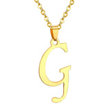 ASON Initial 26 Letters A-Z Gold Color Stainless Steel Modern Chain Choker Pendant Necklaces For Women Fashion Jewelry