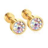 Boucles d'oreilles Mini cœur étoile en acier inoxydable 18K, 6mm, mode coréenne pour femmes et filles, boucles d'oreilles en cristal, 2022 