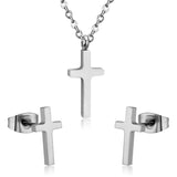 Hot Sale Jewelry Cross Pendant Necklace Earring Sets For Men/Boss Gift Made By Stainless Steel