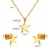 Hot Sale Stainless Steel Jewelry Sets Star Shape Necklace Earrings Sets For Women Jewelry Accessories Girls Gift